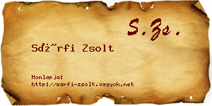 Sárfi Zsolt névjegykártya